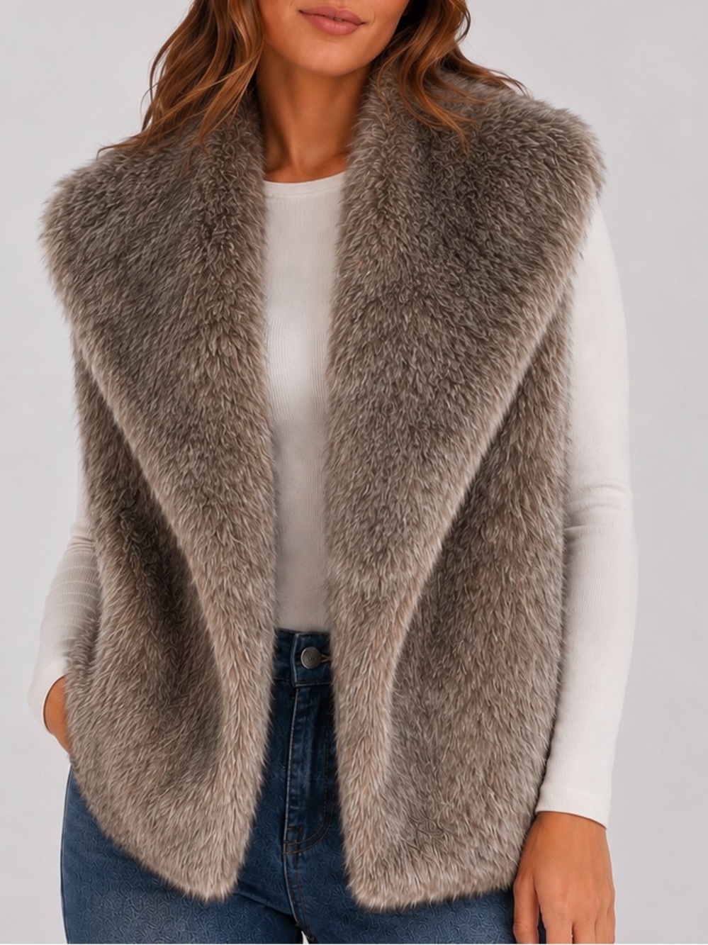 Maurice’s faux fur vest women’s medium